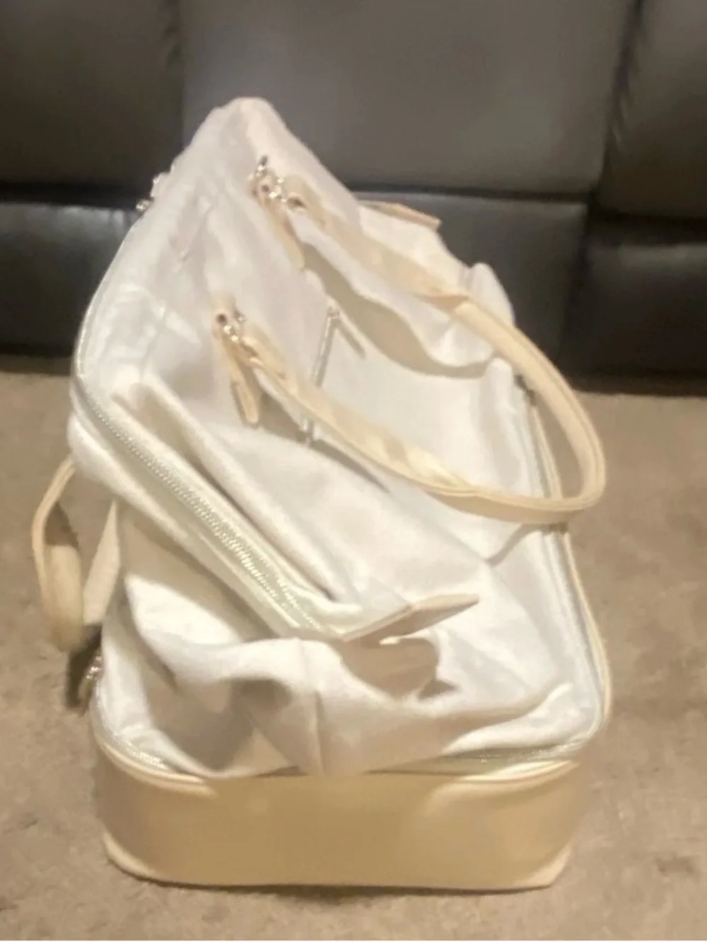 BEIS Cream and Pale Yellow Two-Tone Tote